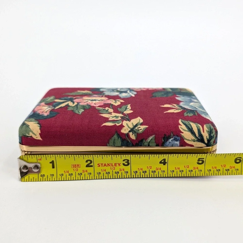 Vintage Floral Tapestry Jewelry Travel Case Mirror Cottagecore Organizer Bag